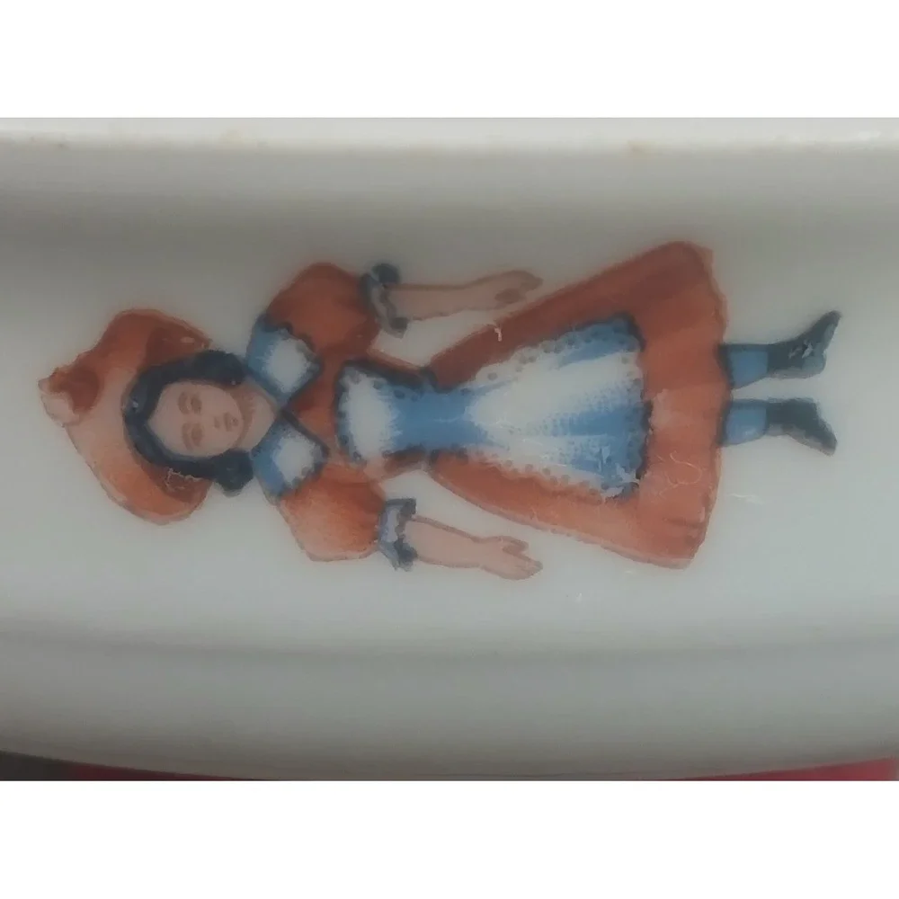 Vtg‎ Porcelain Child Bowl Children Playing Swing Bavaria Germany FLAWS READ